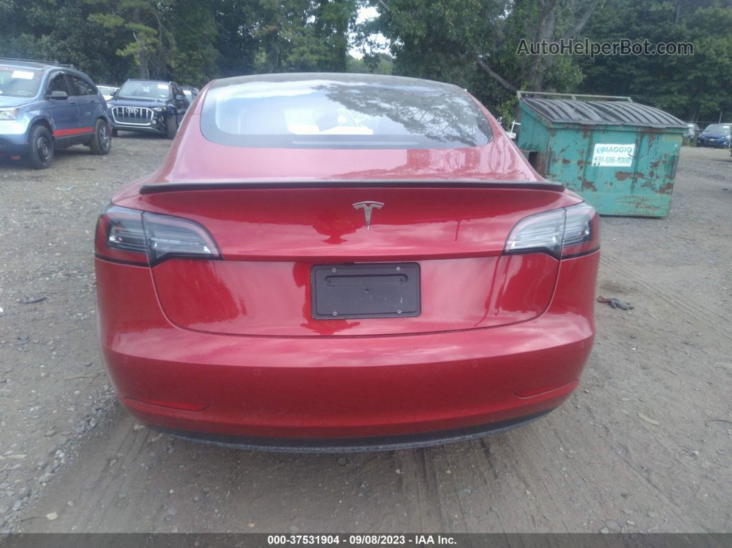 2018 Tesla Model 3 Range Battery Red vin: 5YJ3E1EA6JF027552