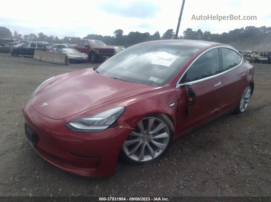 2018 Tesla Model 3 Range Battery Red vin: 5YJ3E1EA6JF027552