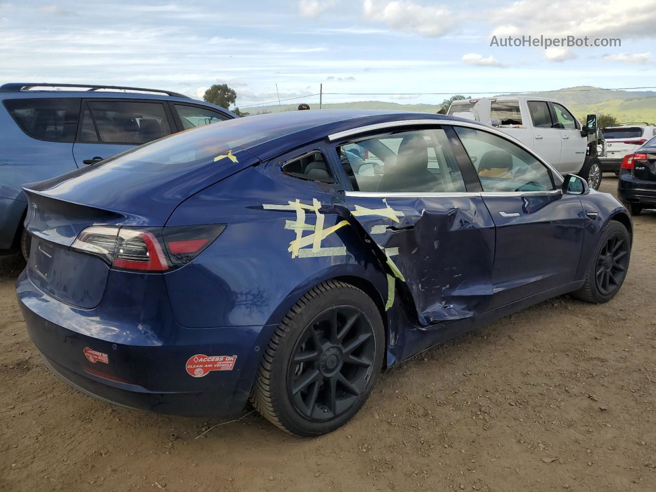 2018 Tesla Model 3  Синий vin: 5YJ3E1EA6JF041239