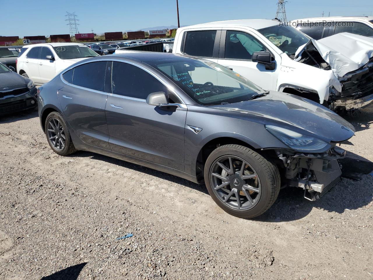 2018 Tesla Model 3  Gray vin: 5YJ3E1EA6JF045422