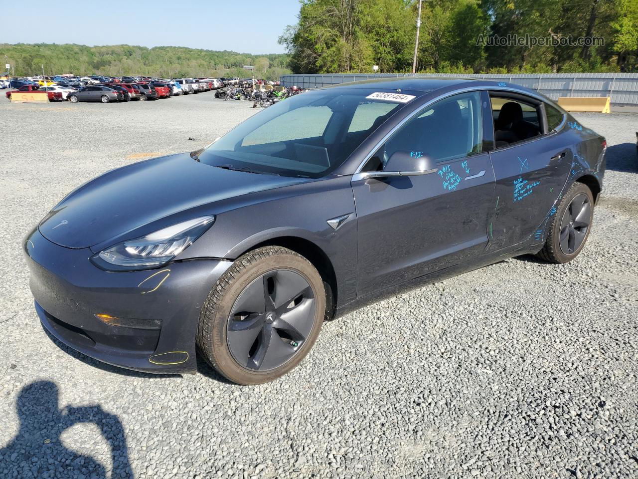 2019 Tesla Model 3  Gray vin: 5YJ3E1EA6KF190333