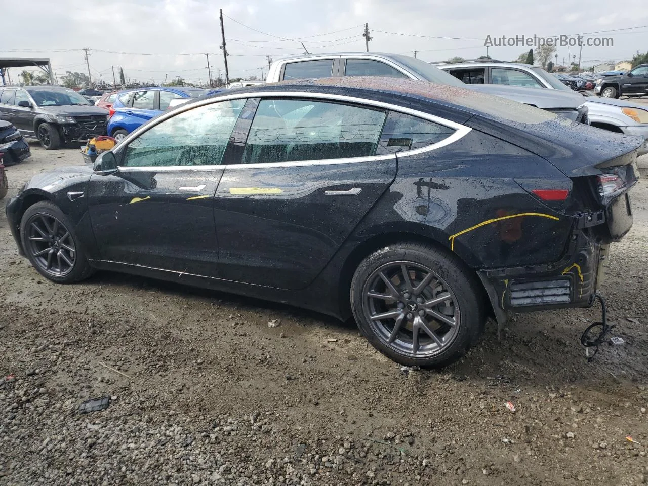 2019 Tesla Model 3  Черный vin: 5YJ3E1EA6KF306047