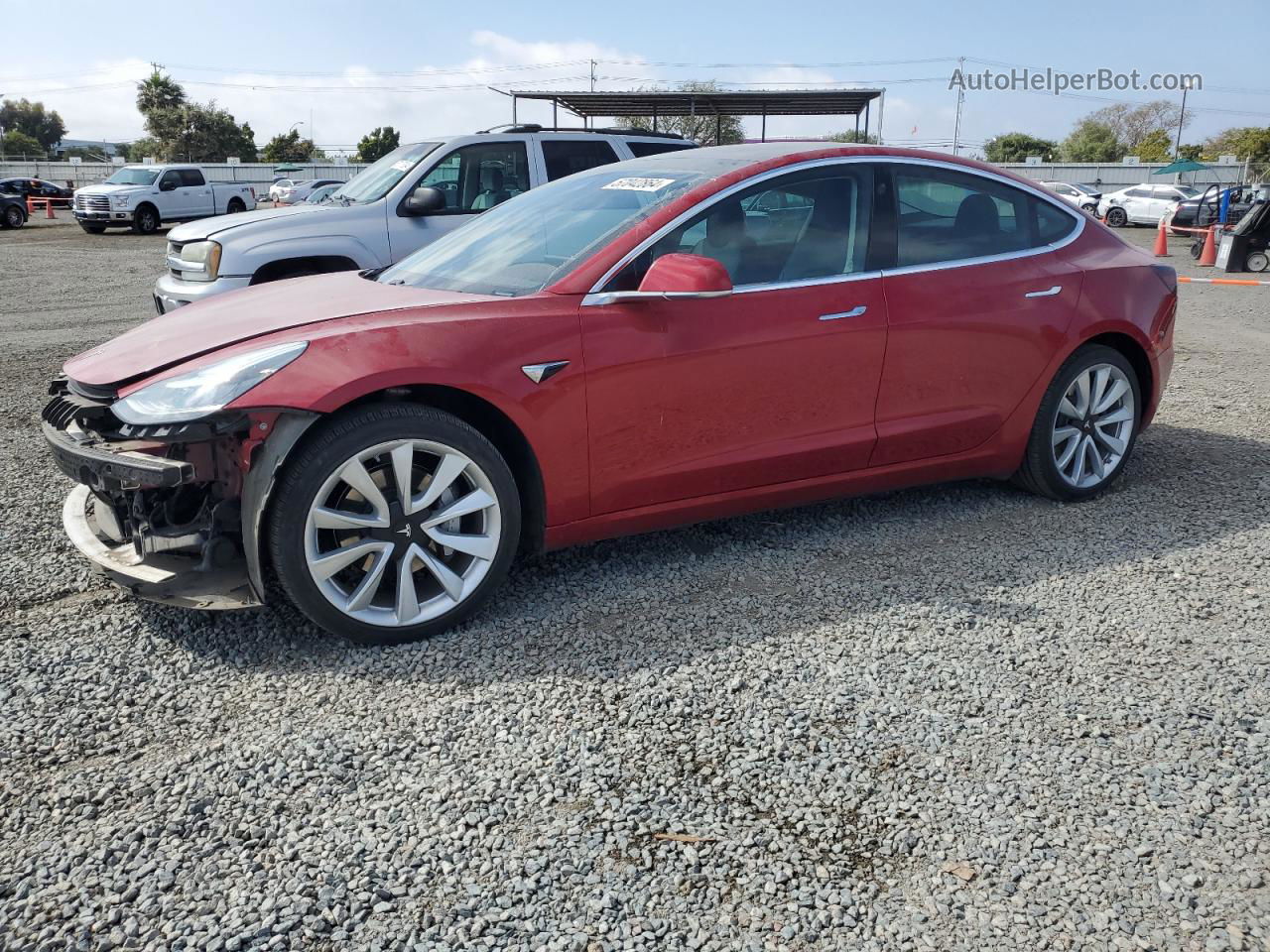 2019 Tesla Model 3  Red vin: 5YJ3E1EA6KF314455