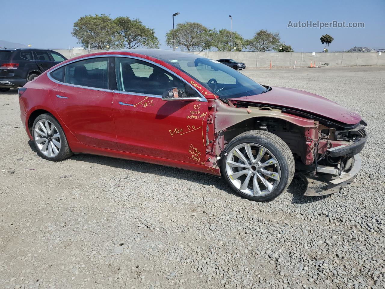 2019 Tesla Model 3  Red vin: 5YJ3E1EA6KF314455