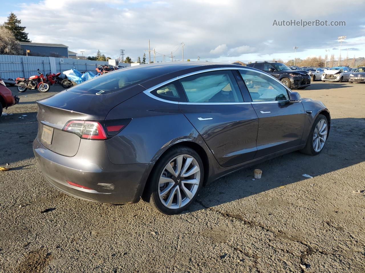 2019 Tesla Model 3  Gray vin: 5YJ3E1EA6KF425376