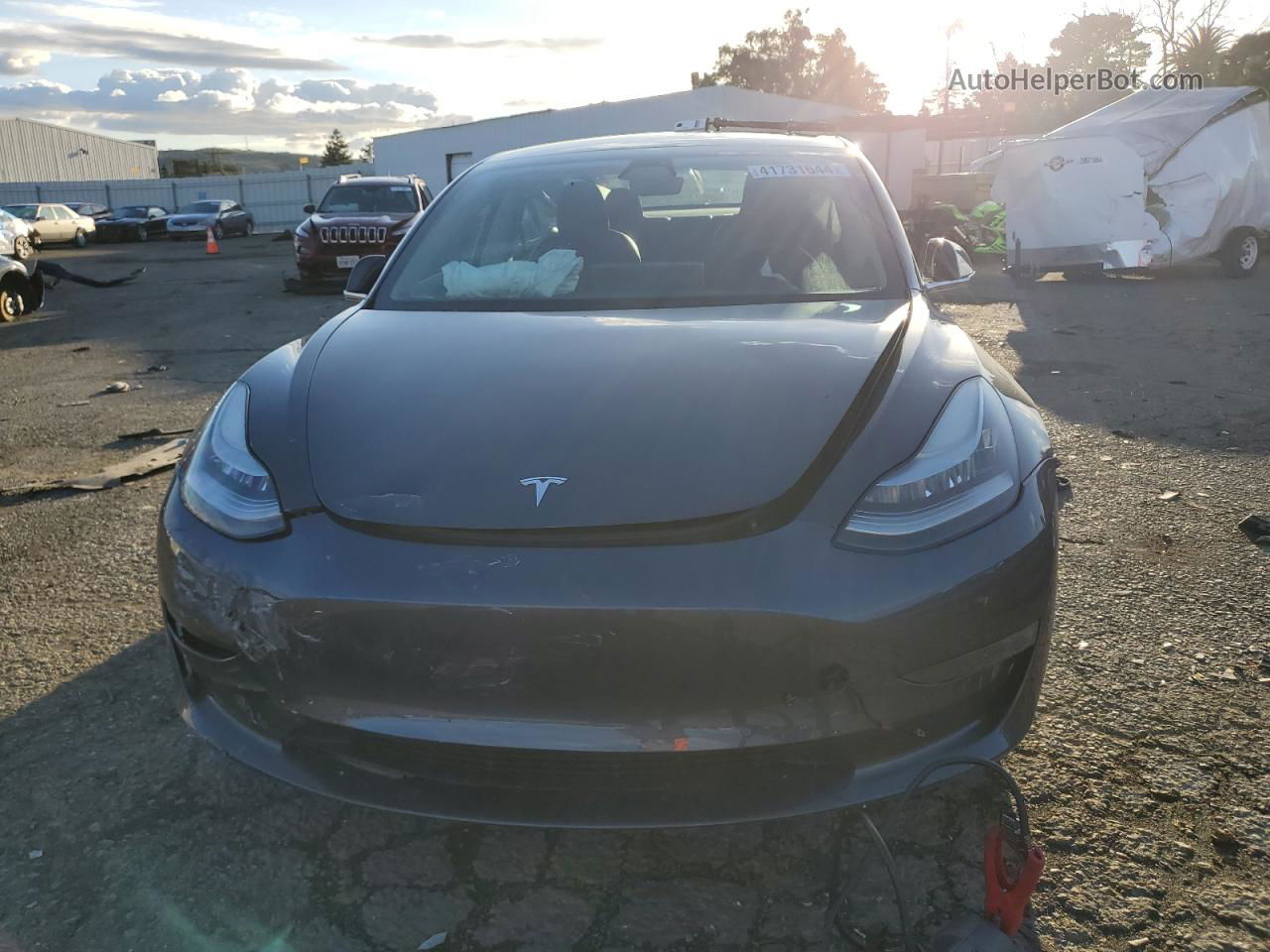 2019 Tesla Model 3  Gray vin: 5YJ3E1EA6KF425376