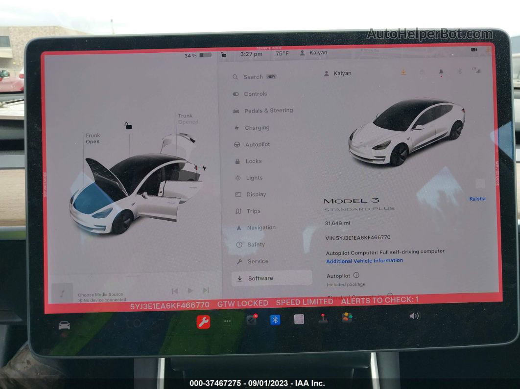 2019 Tesla Model 3 Range Белый vin: 5YJ3E1EA6KF466770