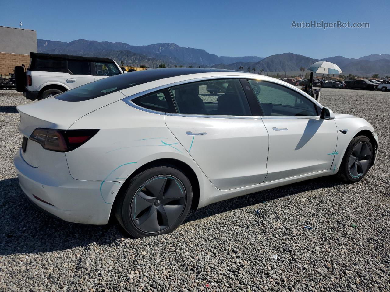 2019 Tesla Model 3  White vin: 5YJ3E1EA6KF483388