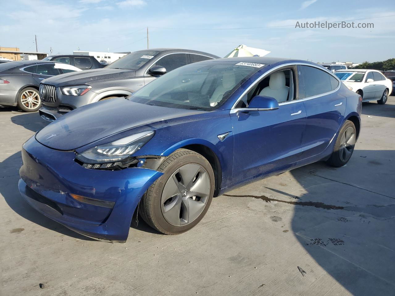 2019 Tesla Model 3  Синий vin: 5YJ3E1EA6KF486050