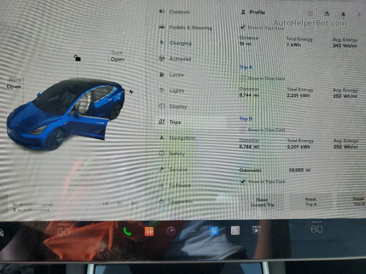 2019 Tesla Model 3  Blue vin: 5YJ3E1EA6KF486050