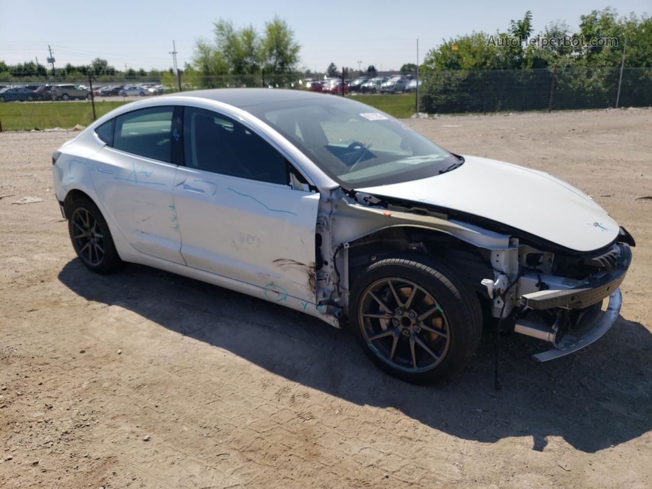 2020 Tesla Model 3  White vin: 5YJ3E1EA6LF504418