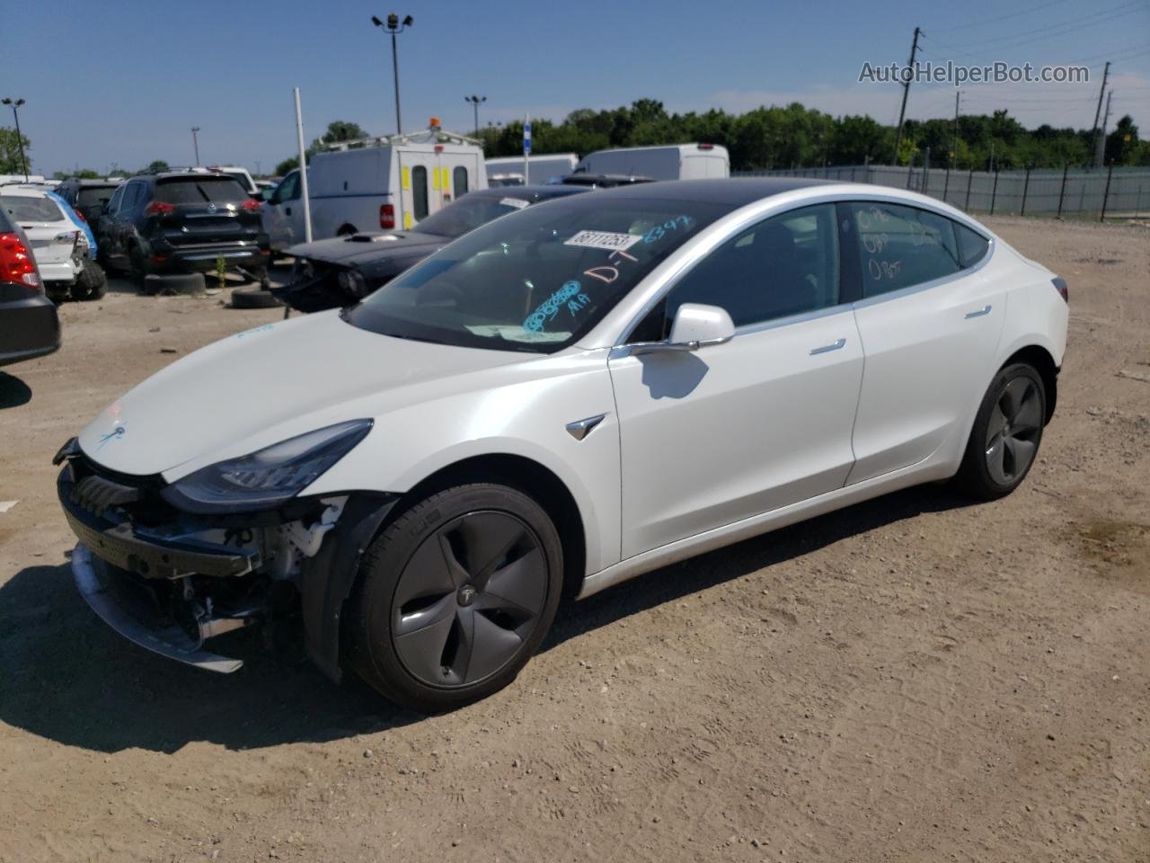 2020 Tesla Model 3  White vin: 5YJ3E1EA6LF504418