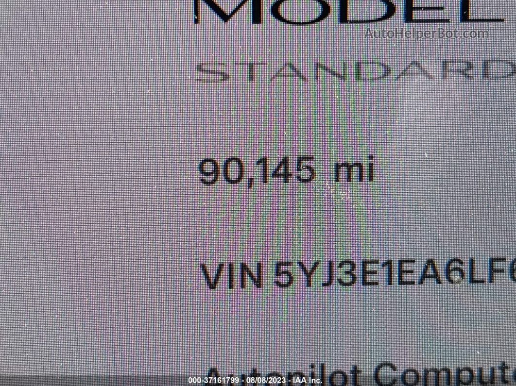 2020 Tesla Model 3 Standard Range White vin: 5YJ3E1EA6LF645165