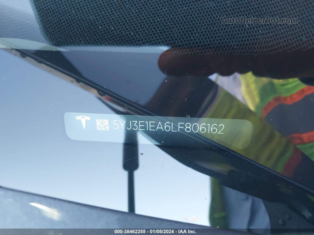 2020 Tesla Model 3 Standard Range Plus Rear-wheel Drive/standard Range Rear-wheel Drive Gray vin: 5YJ3E1EA6LF806162