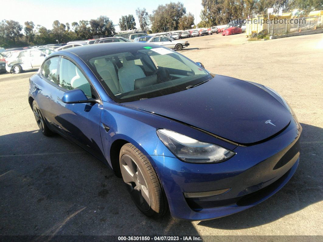 2021 Tesla Model 3 Standard Range Plus Синий vin: 5YJ3E1EA6MF018578