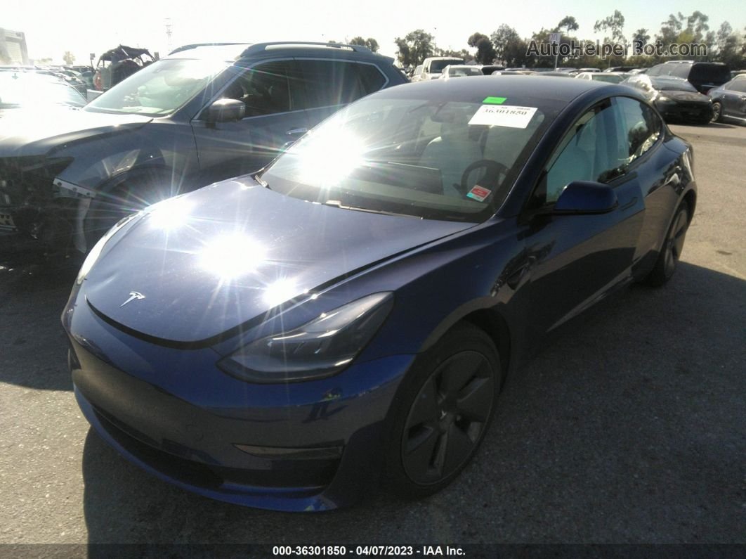 2021 Tesla Model 3 Standard Range Plus Синий vin: 5YJ3E1EA6MF018578