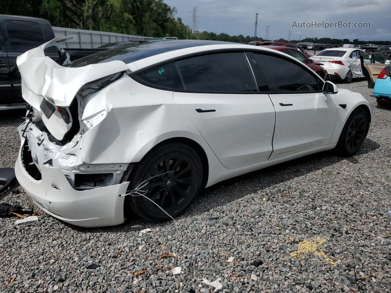 2021 Tesla Model 3  White vin: 5YJ3E1EA6MF019097