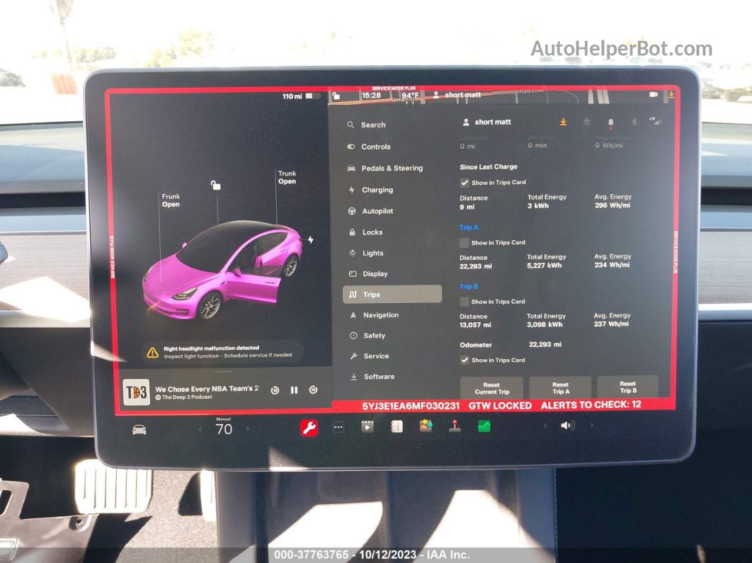 2021 Tesla Model 3 Standard Range Plus Rear-wheel Drive Черный vin: 5YJ3E1EA6MF030231