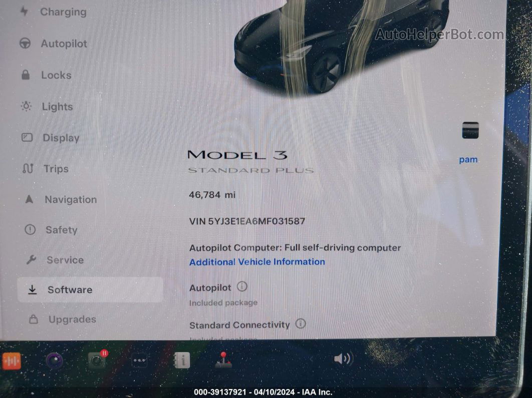 2021 Tesla Model 3 Standard Range Plus Rear-wheel Drive Black vin: 5YJ3E1EA6MF031587