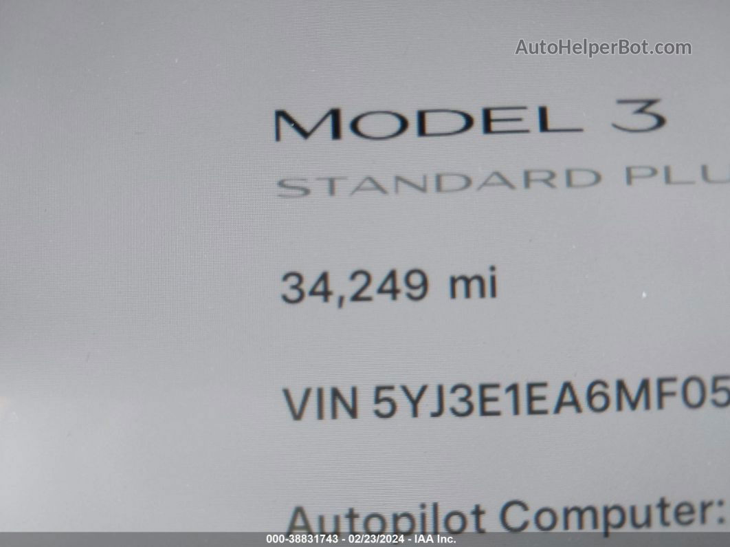 2021 Tesla Model 3   Фиолетовый vin: 5YJ3E1EA6MF053539