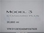 2021 Tesla Model 3 Standard Range Plus Rear-wheel Drive Белый vin: 5YJ3E1EA6MF097928
