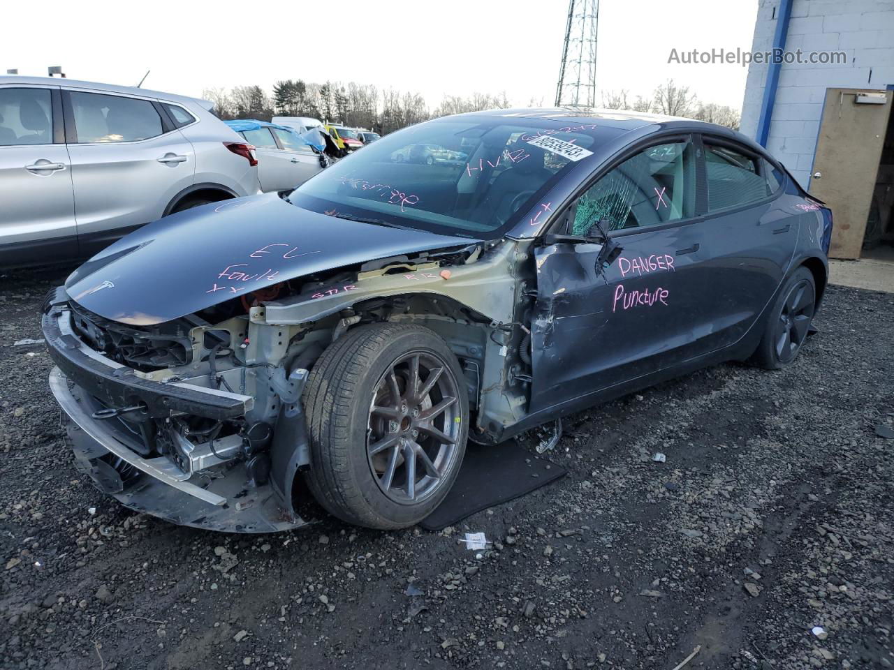 2021 Tesla Model 3  Gray vin: 5YJ3E1EA6MF098108