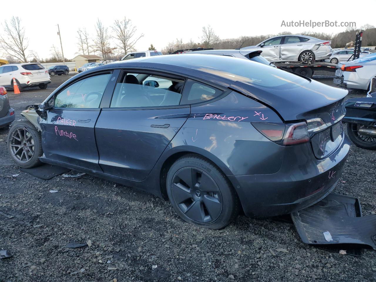 2021 Tesla Model 3  Gray vin: 5YJ3E1EA6MF098108