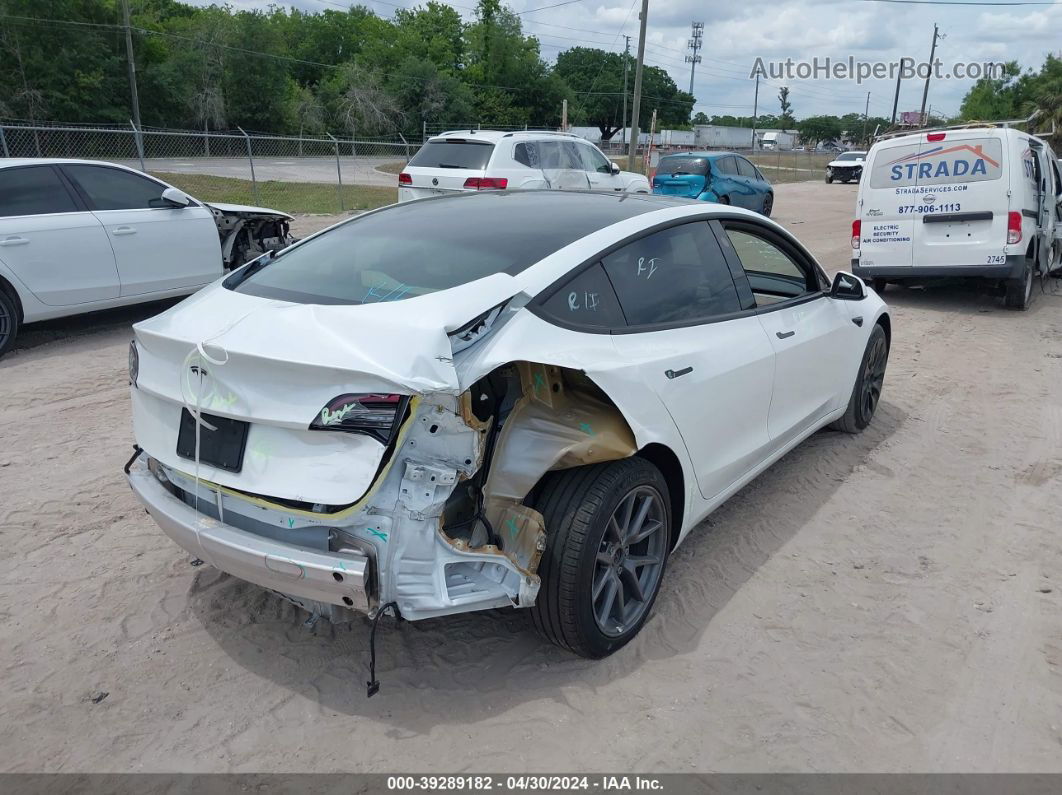 2021 Tesla Model 3 Standard Range Plus Rear-wheel Drive White vin: 5YJ3E1EA6MF913357