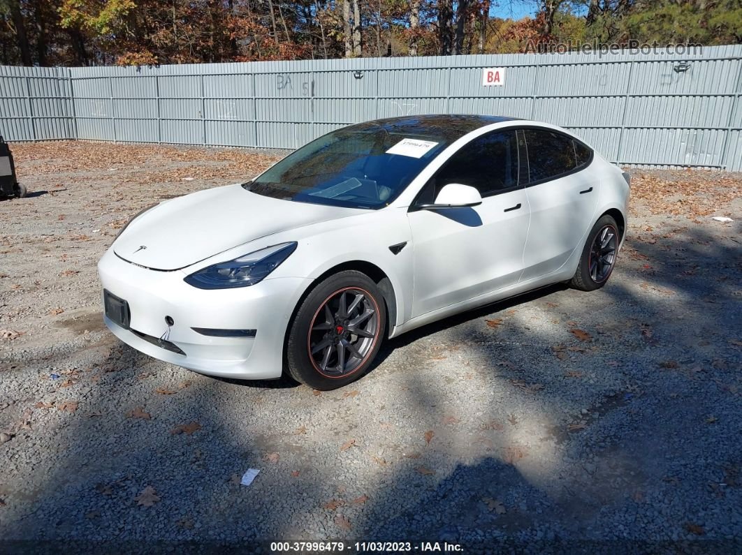 2021 Tesla Model 3 Standard Range Plus Rear-wheel Drive White vin: 5YJ3E1EA6MF914816