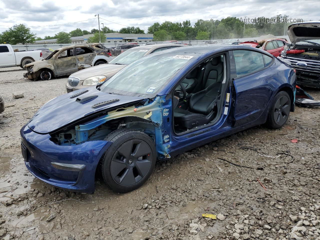 2021 Tesla Model 3  Blue vin: 5YJ3E1EA6MF955639