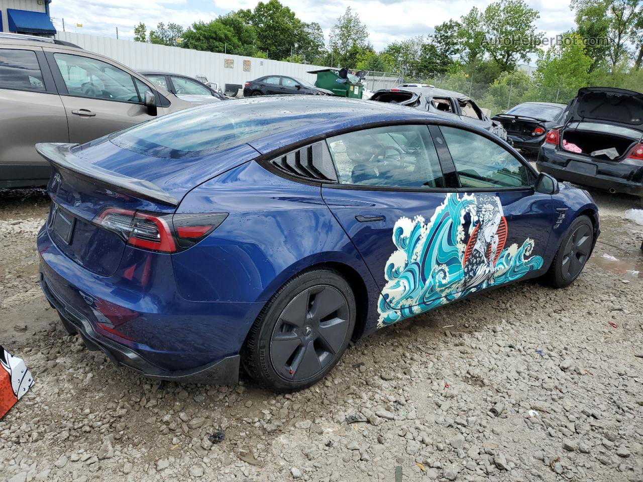 2021 Tesla Model 3  Синий vin: 5YJ3E1EA6MF955639