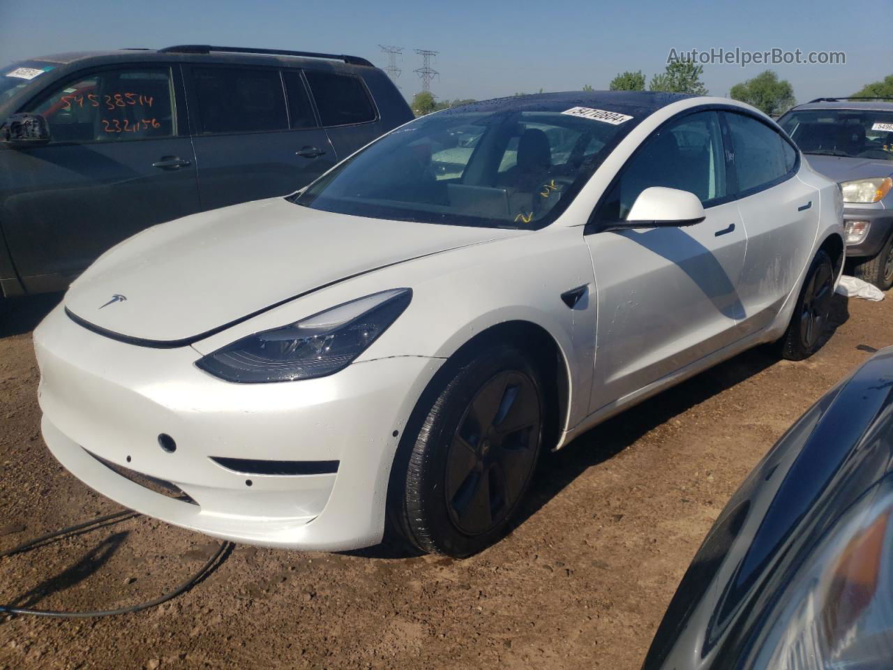 2022 Tesla Model 3  White vin: 5YJ3E1EA6NF101722