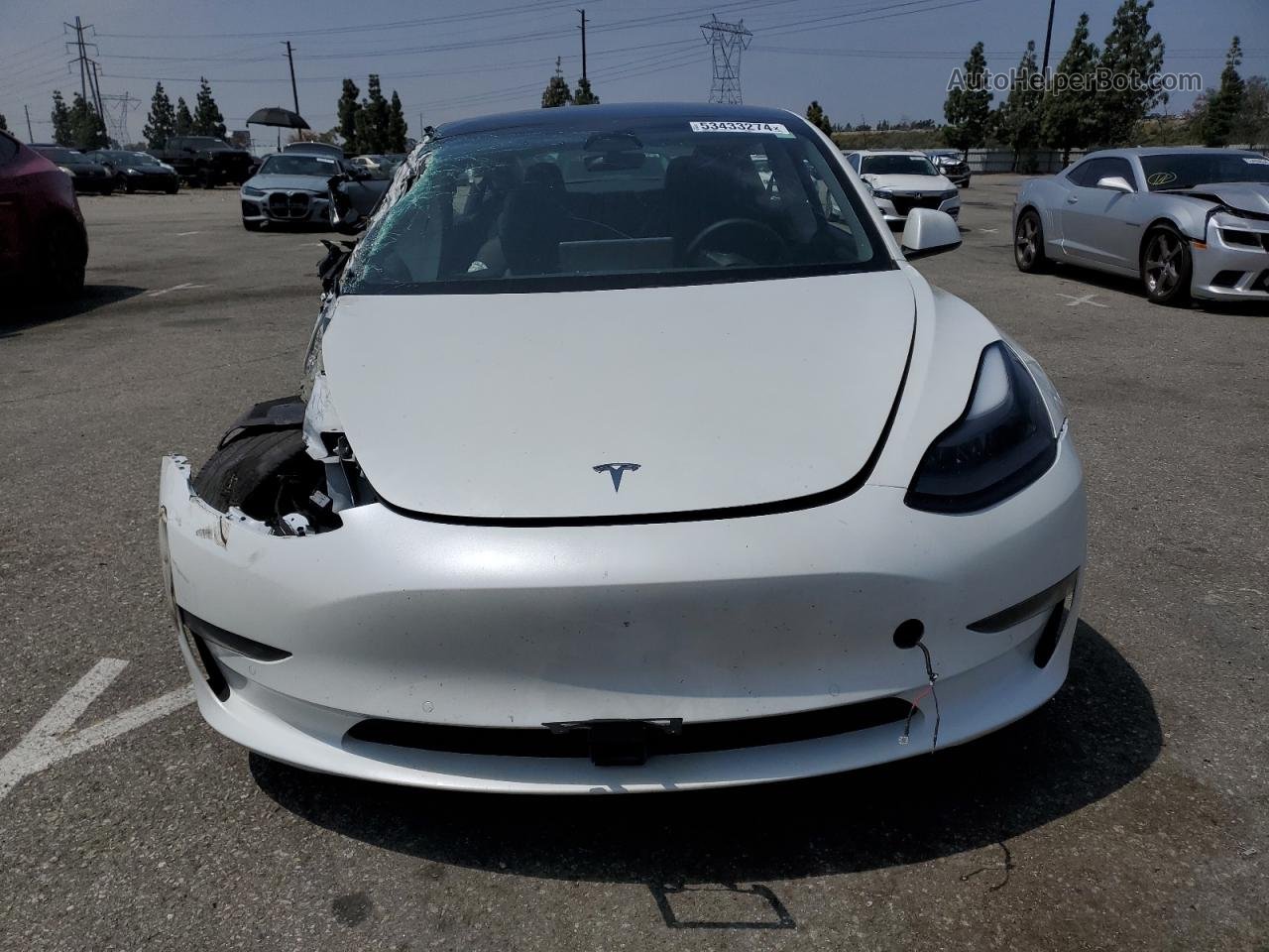 2022 Tesla Model 3  White vin: 5YJ3E1EA6NF306053