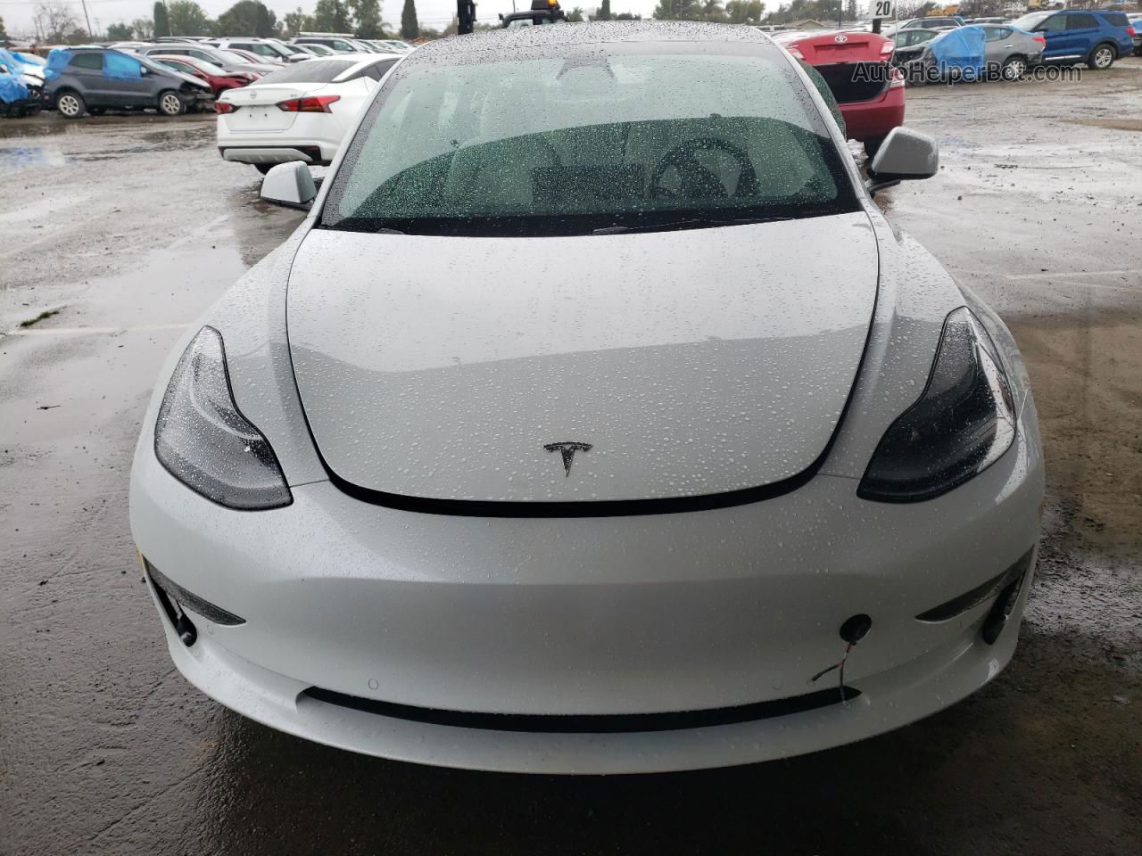 2022 Tesla Model 3  White vin: 5YJ3E1EA6NF321815