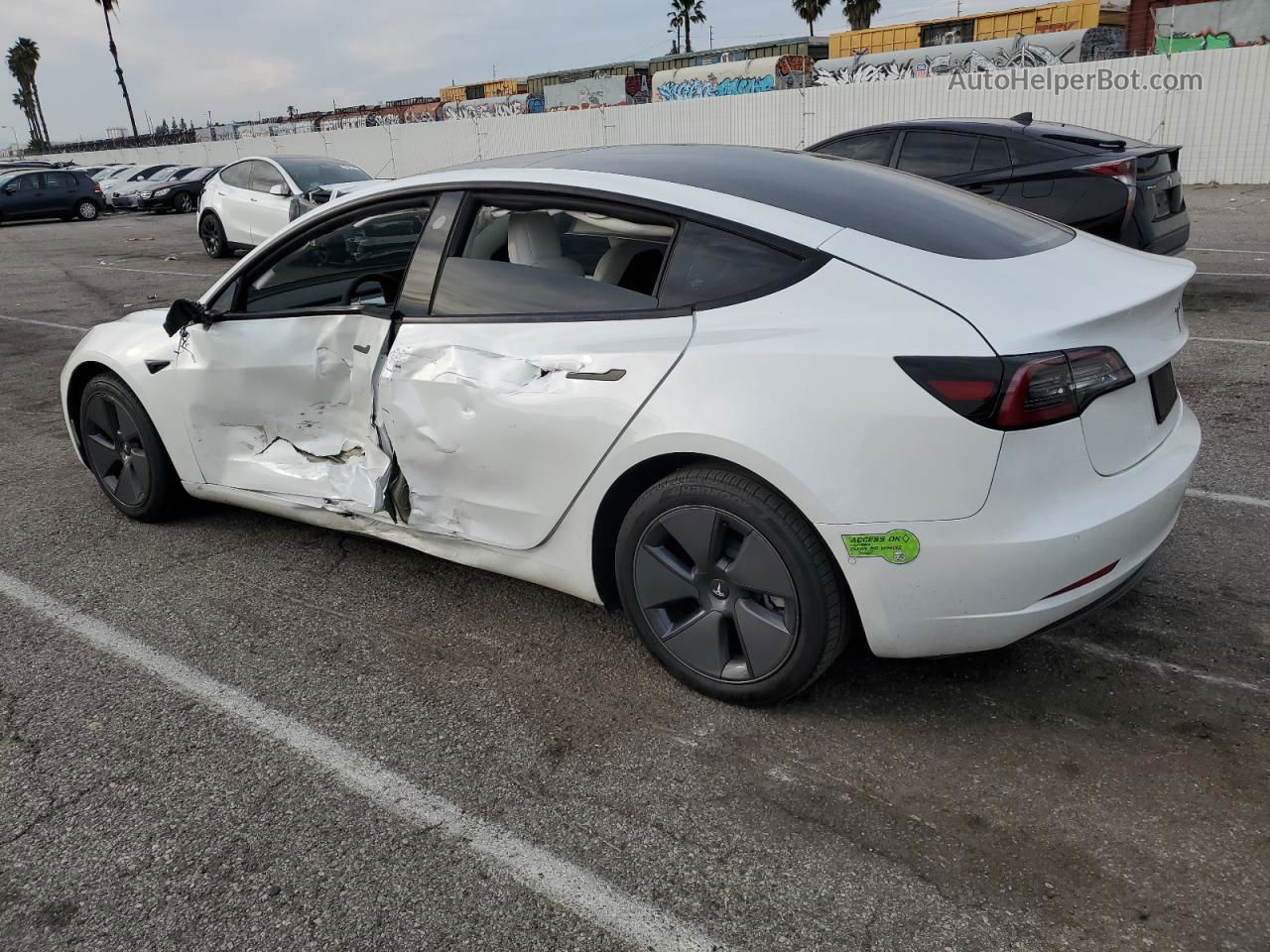 2022 Tesla Model 3  White vin: 5YJ3E1EA6NF322897