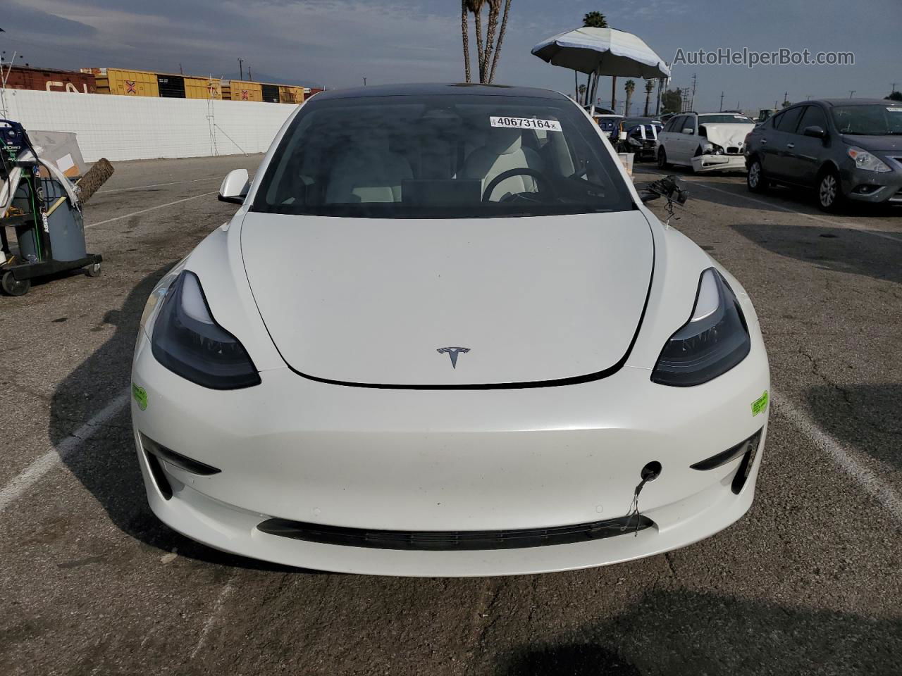 2022 Tesla Model 3  White vin: 5YJ3E1EA6NF322897