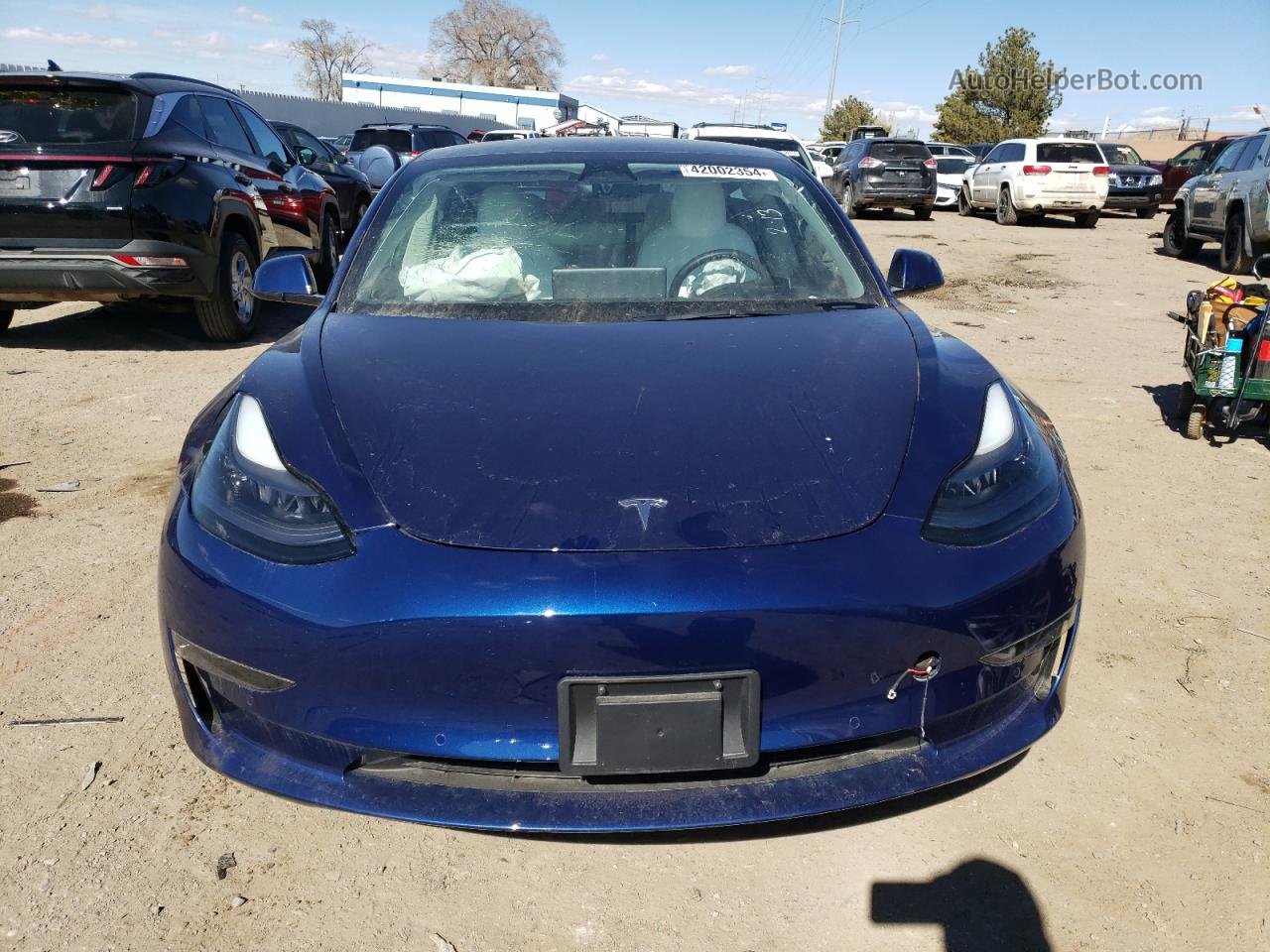 2022 Tesla Model 3  Blue vin: 5YJ3E1EA6NF352448