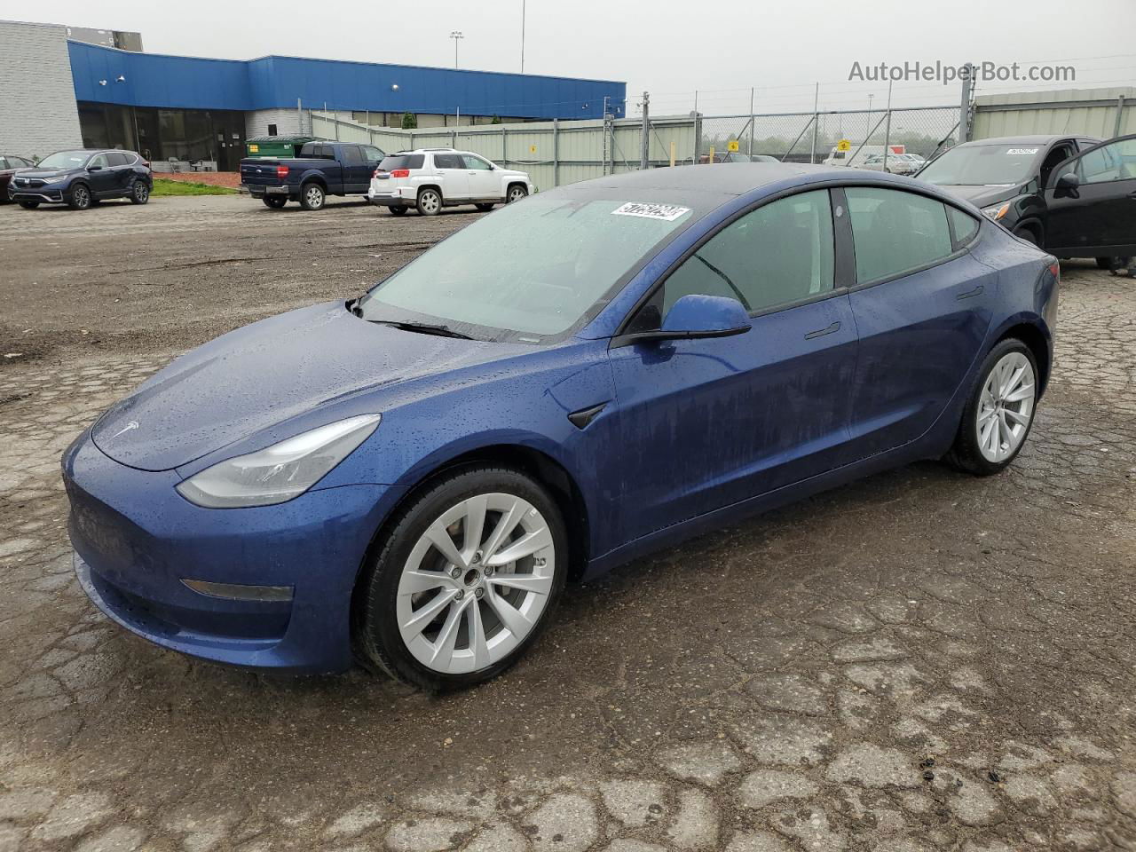 2022 Tesla Model 3  Синий vin: 5YJ3E1EA6NF368925