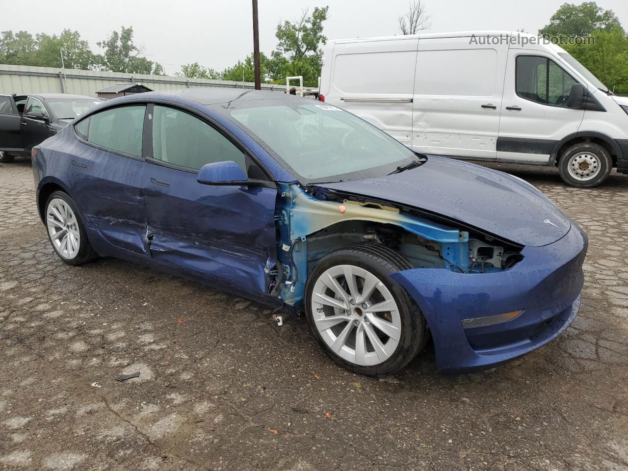 2022 Tesla Model 3  Blue vin: 5YJ3E1EA6NF368925