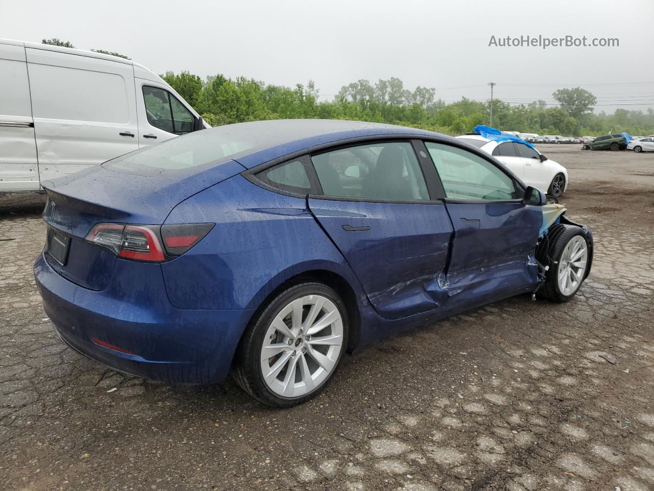 2022 Tesla Model 3  Синий vin: 5YJ3E1EA6NF368925