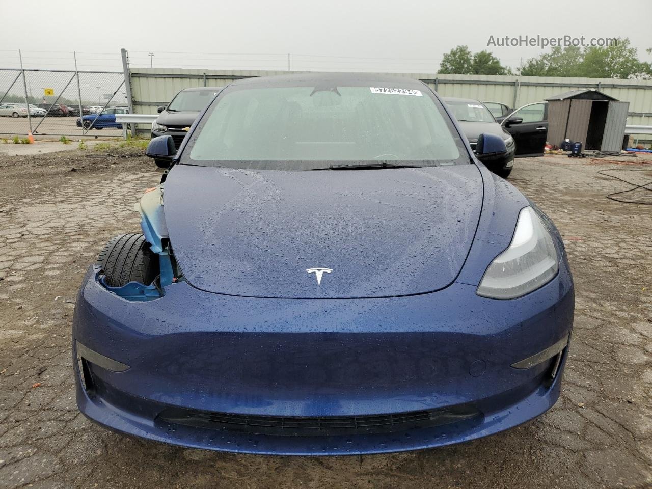 2022 Tesla Model 3  Синий vin: 5YJ3E1EA6NF368925