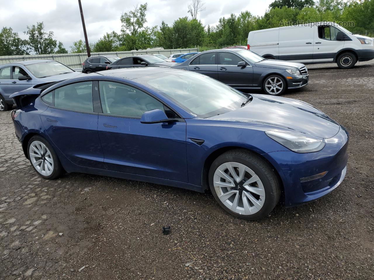 2022 Tesla Model 3  Blue vin: 5YJ3E1EA6NF369508