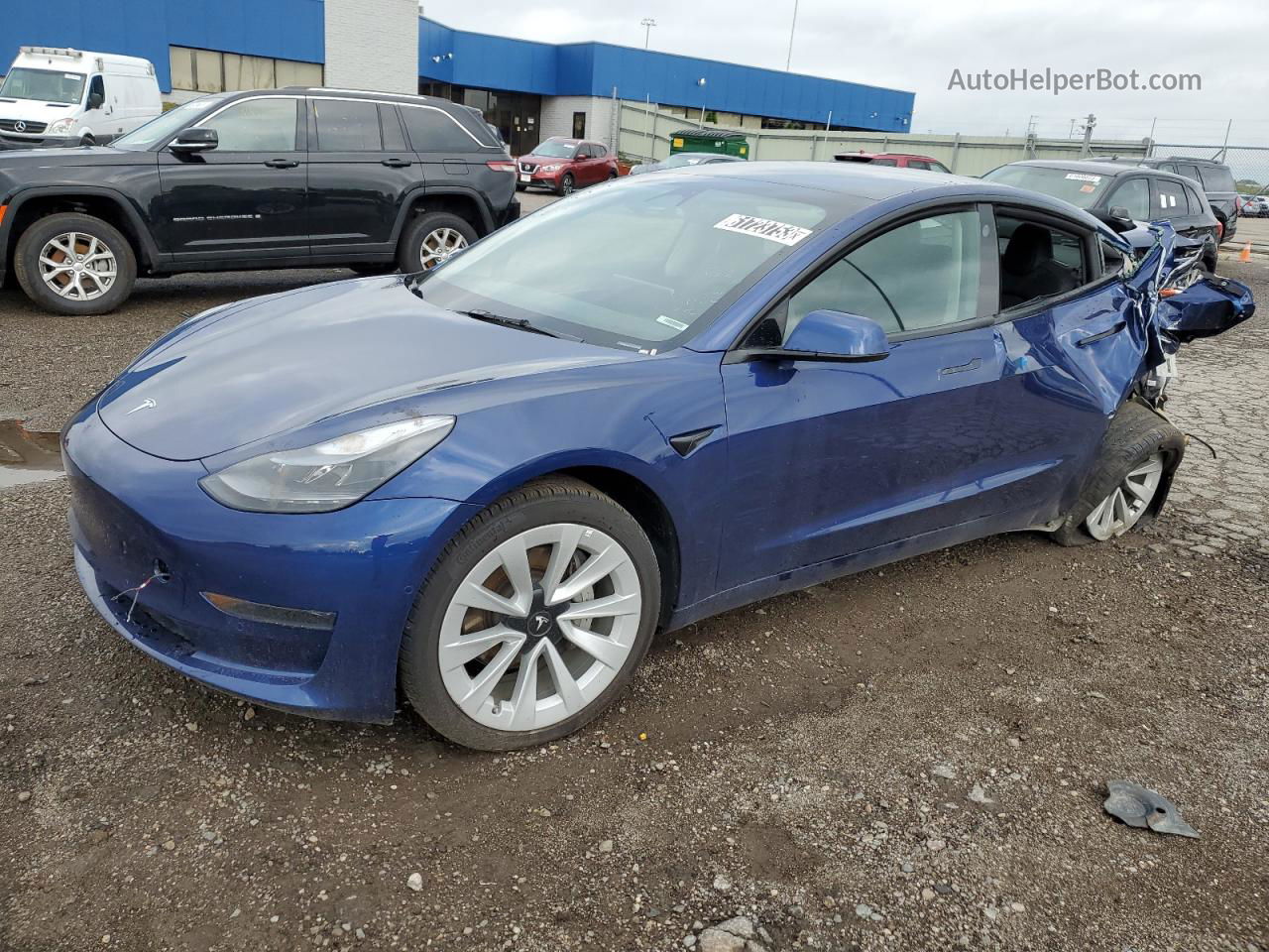 2022 Tesla Model 3  Blue vin: 5YJ3E1EA6NF369508