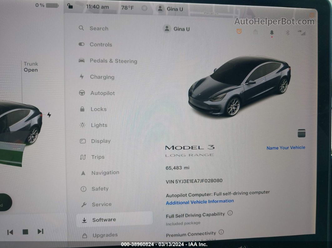 2018 Tesla Model 3 Long Range/mid Range Gray vin: 5YJ3E1EA7JF028080