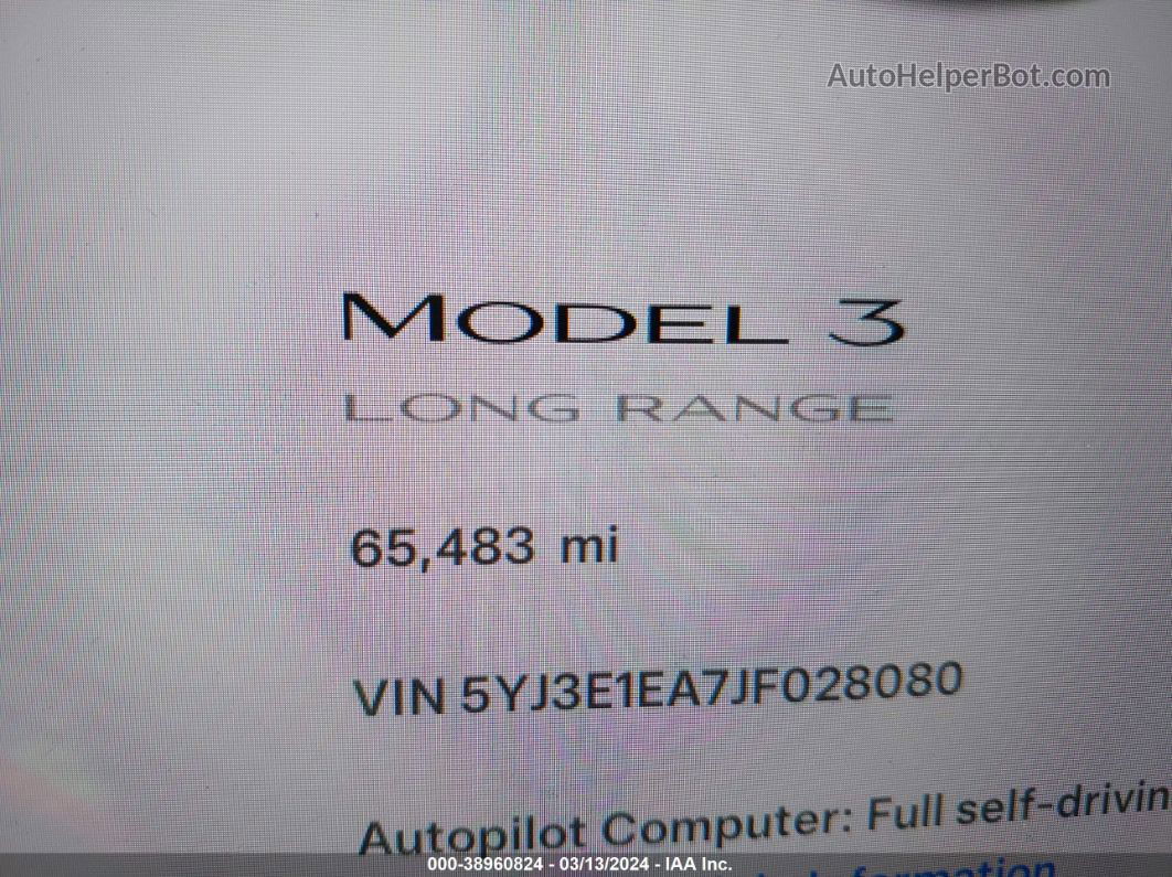 2018 Tesla Model 3 Long Range/mid Range Серый vin: 5YJ3E1EA7JF028080