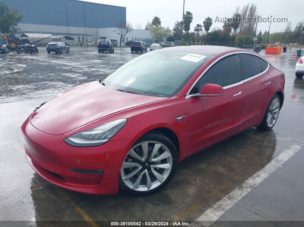 2018 Tesla Model 3 Long Range/mid Range Red vin: 5YJ3E1EA7JF048054