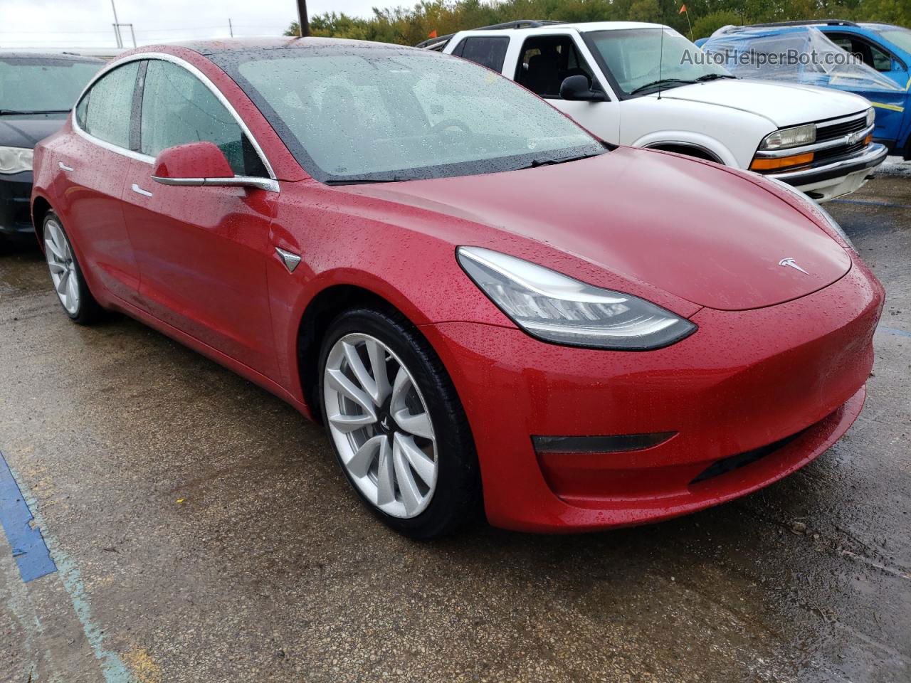 2018 Tesla Model 3  Бордовый vin: 5YJ3E1EA7JF050502