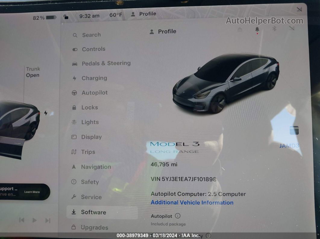 2018 Tesla Model 3 Long Range/mid Range Gray vin: 5YJ3E1EA7JF101898