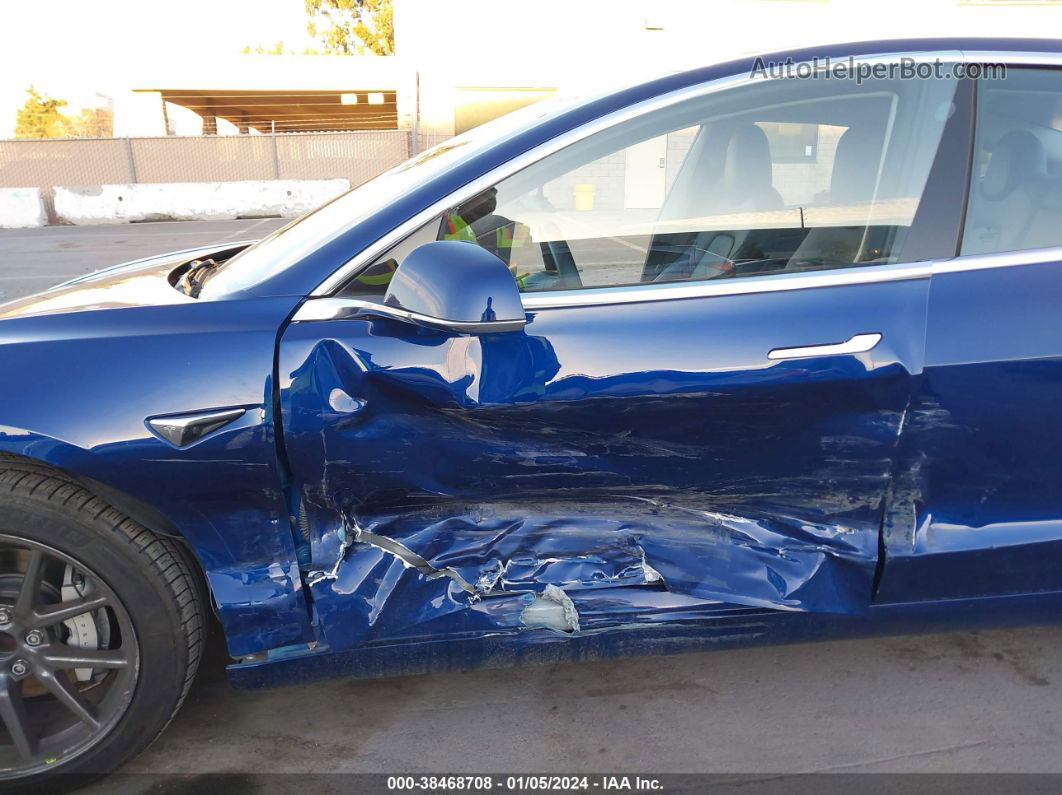 2018 Tesla Model 3 Long Range/mid Range Blue vin: 5YJ3E1EA7JF124808