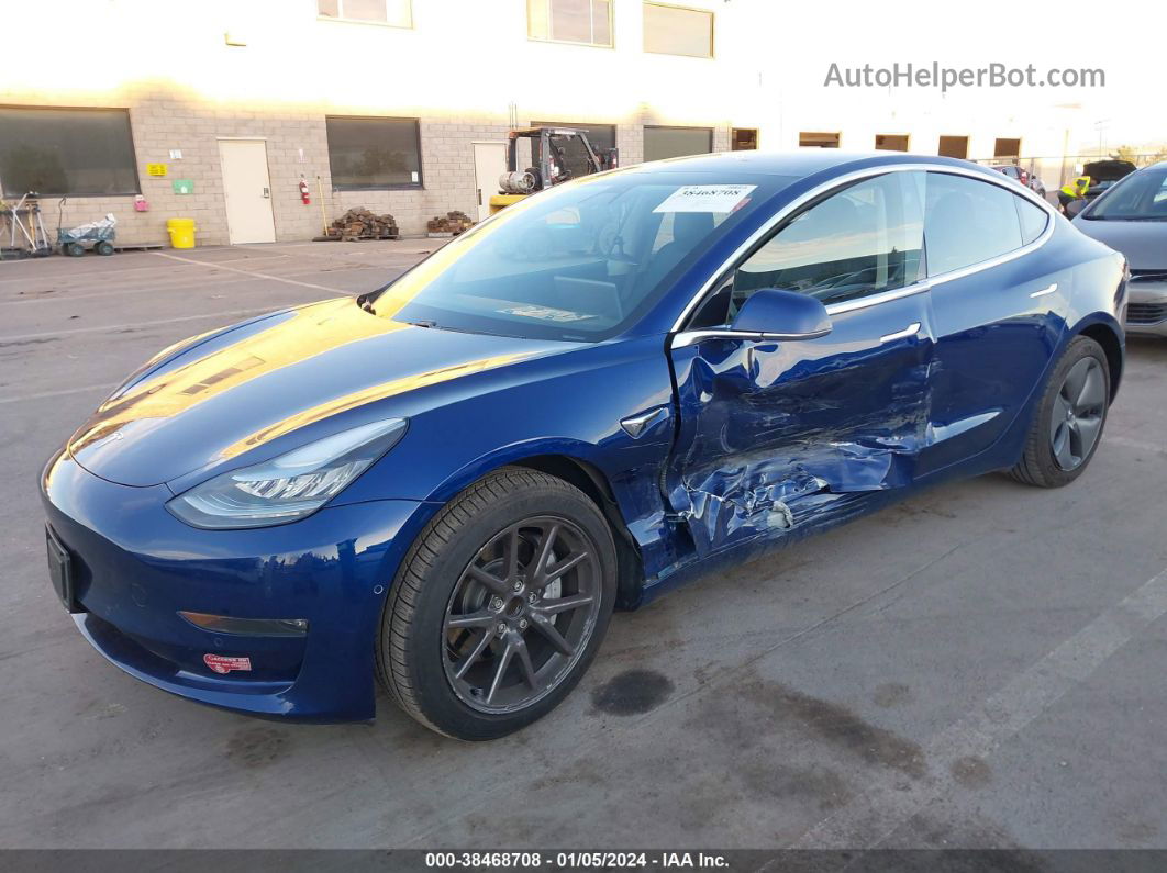 2018 Tesla Model 3 Long Range/mid Range Blue vin: 5YJ3E1EA7JF124808